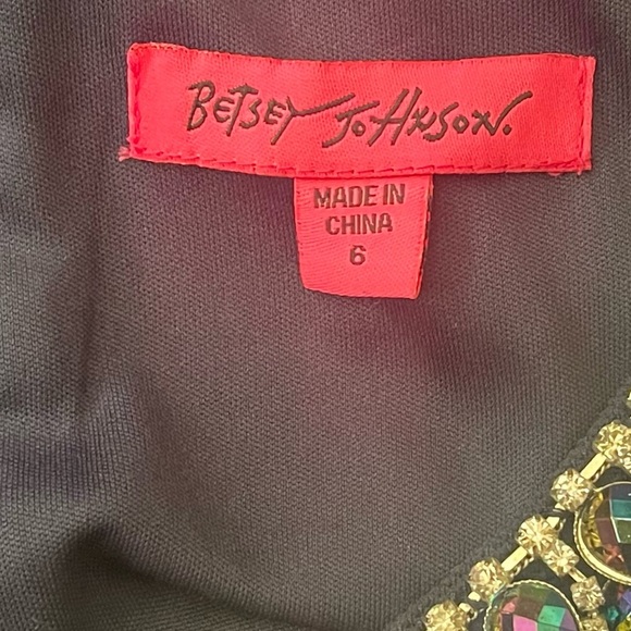 Betsey Johnson Jeweled Fit & Flare Cocktail Navy Mini Dress - Picture 13 of 13